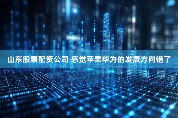 山东股票配资公司 感觉苹果华为的发展方向错了